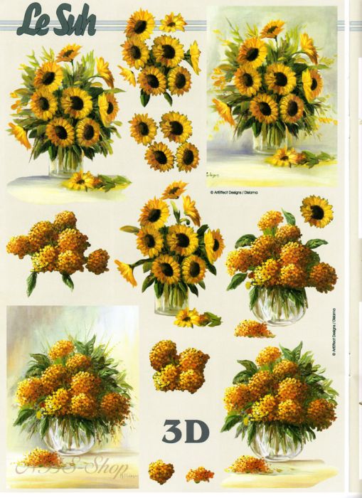 3D Bogen Sonnenblumen